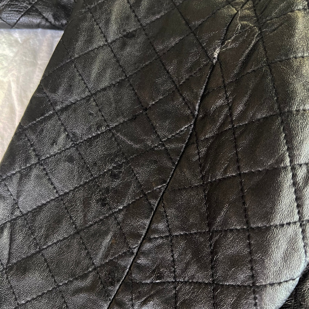 Neiman Marcus Exclusive Quilted Lamb Leather Jacket Women’s 2X Black Quiet Lux - Picture 14 of 14